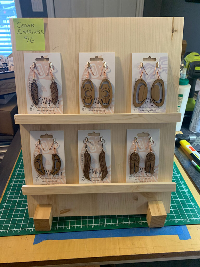 cedar earring display